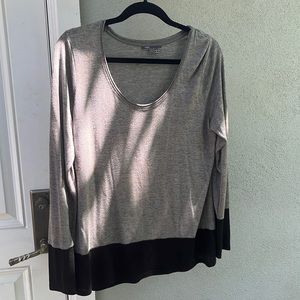 Vince Grey/silver and black colorblock crewneck sweater